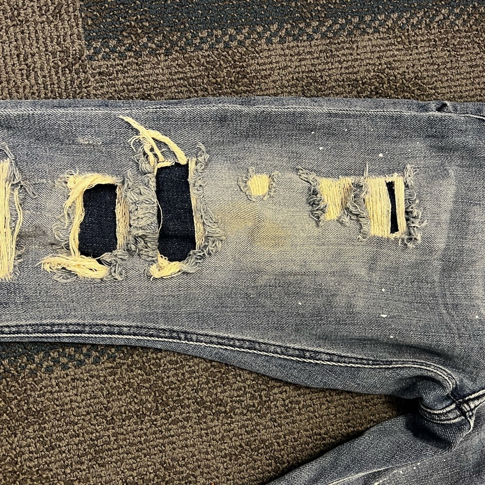 Express Slim Jeans with Distressed Detailing 30 - Picture 8 of 8